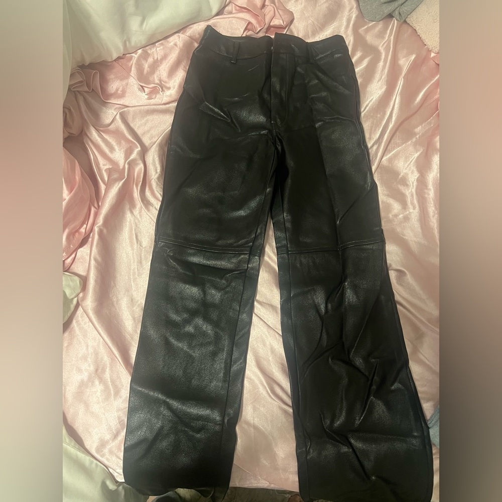 Black leather pants